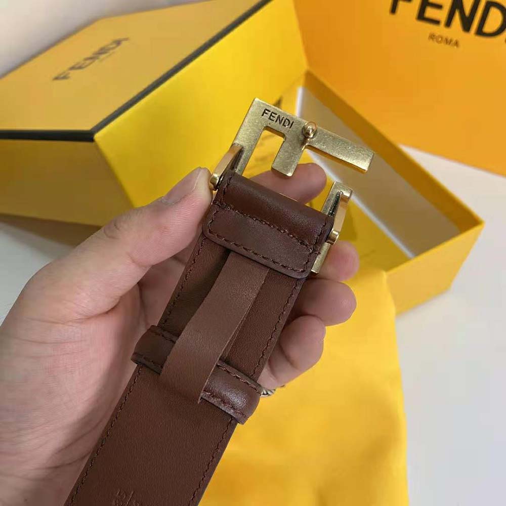 Fendi Women Belt with Loop and FF Stud Buckle - image 8