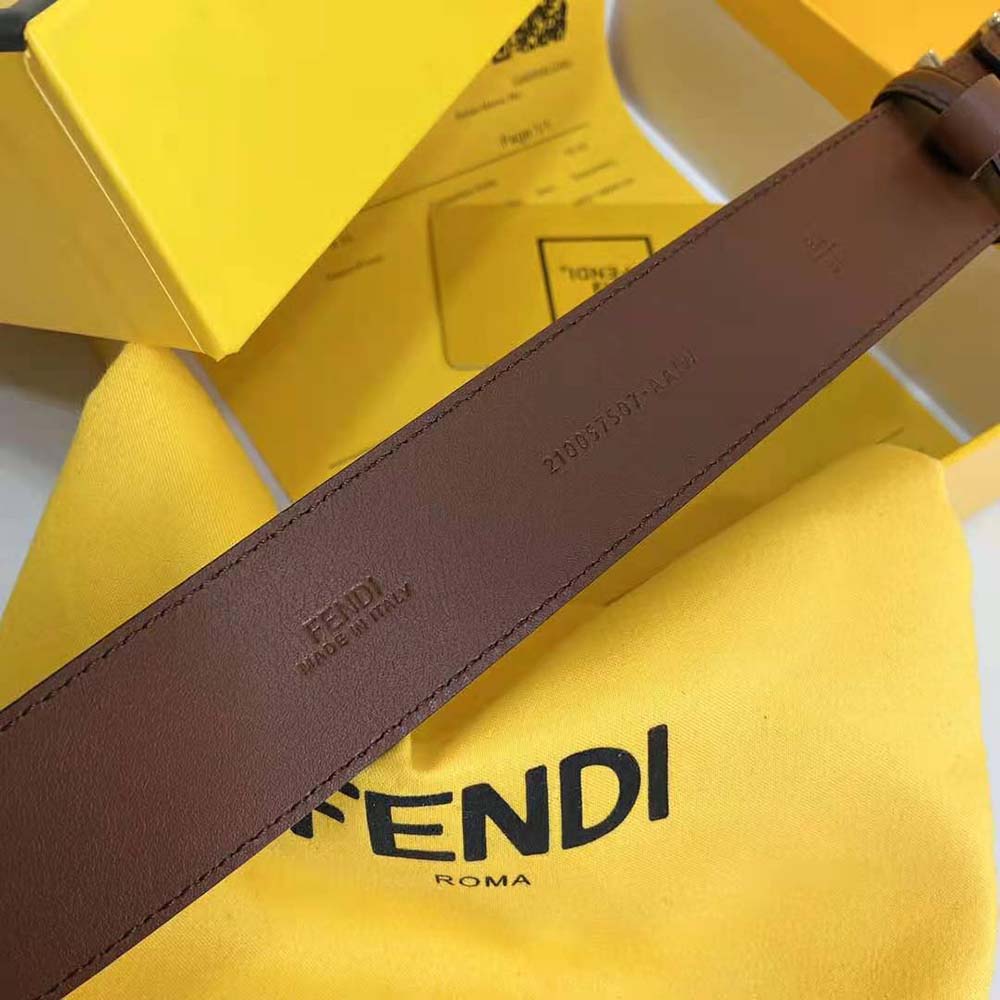 Fendi Women Belt with Loop and FF Stud Buckle - image 7