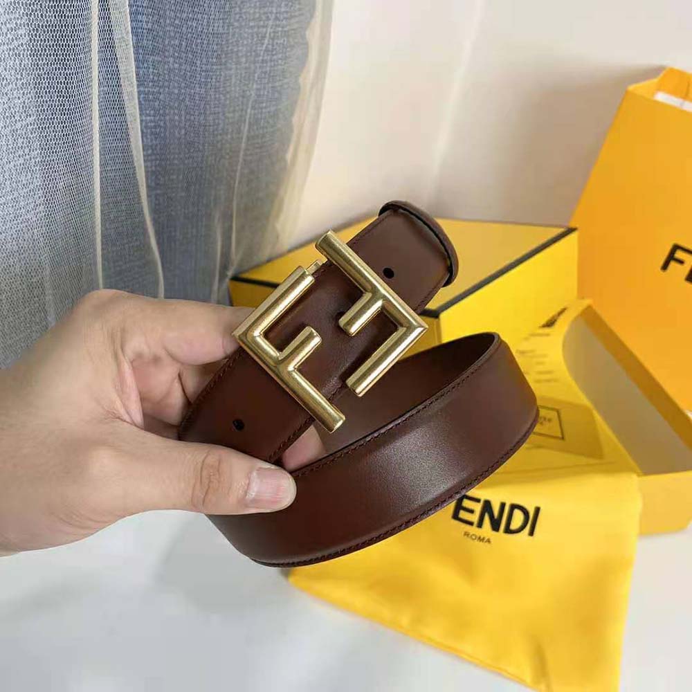 Fendi Women Belt with Loop and FF Stud Buckle - image 4