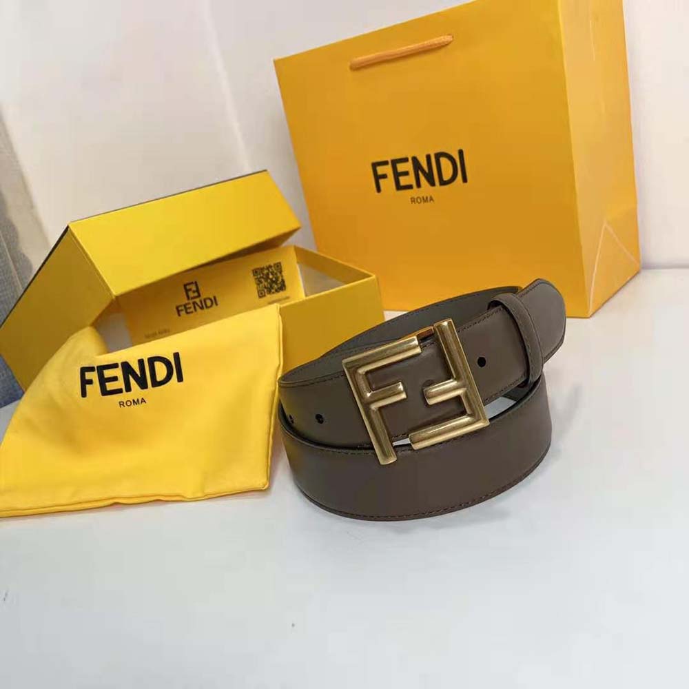 Fendi Women Belt with Loop and FF Stud Buckle-Silver - image 2