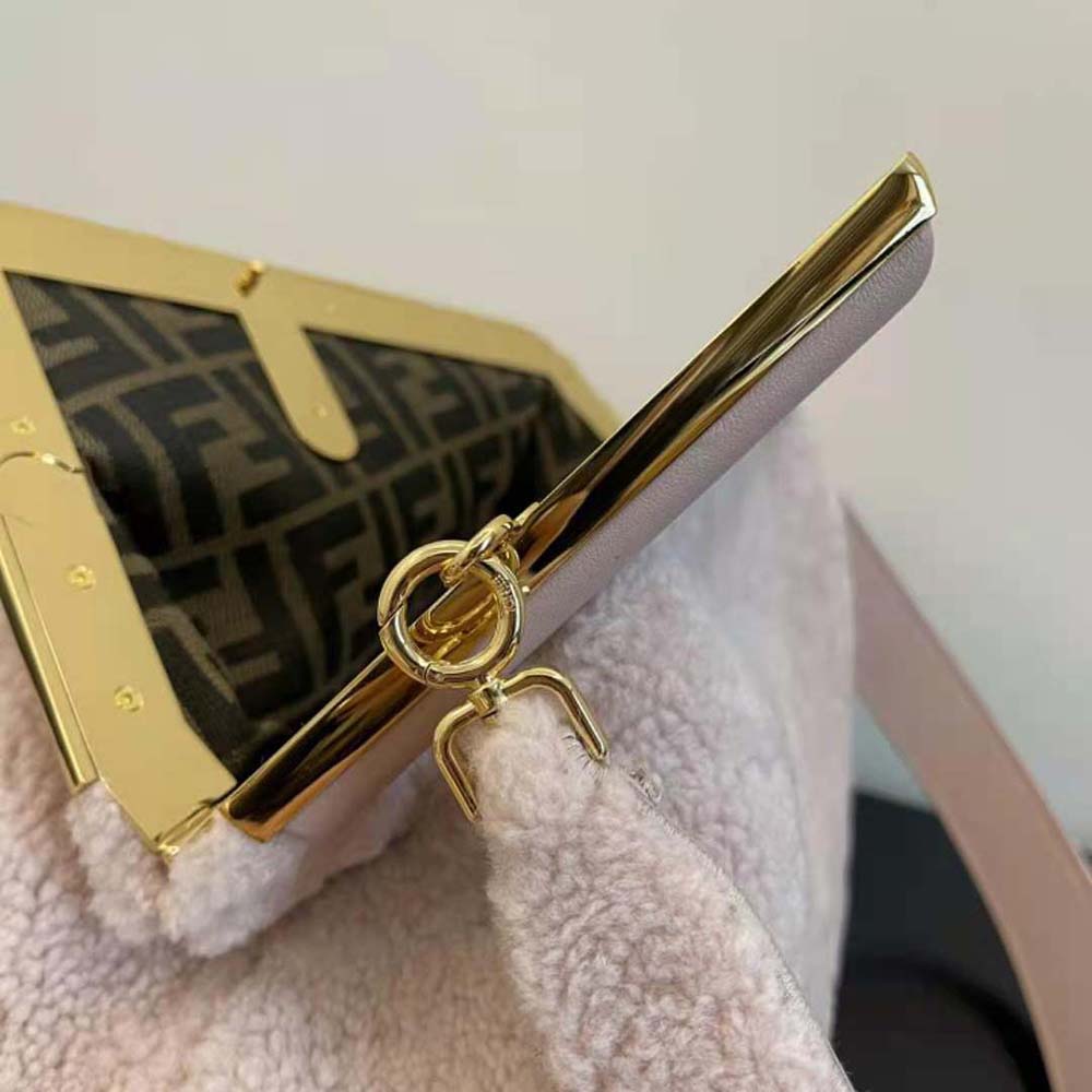 Fendi Women First Medium Pink Sheepskin Bag - image 8