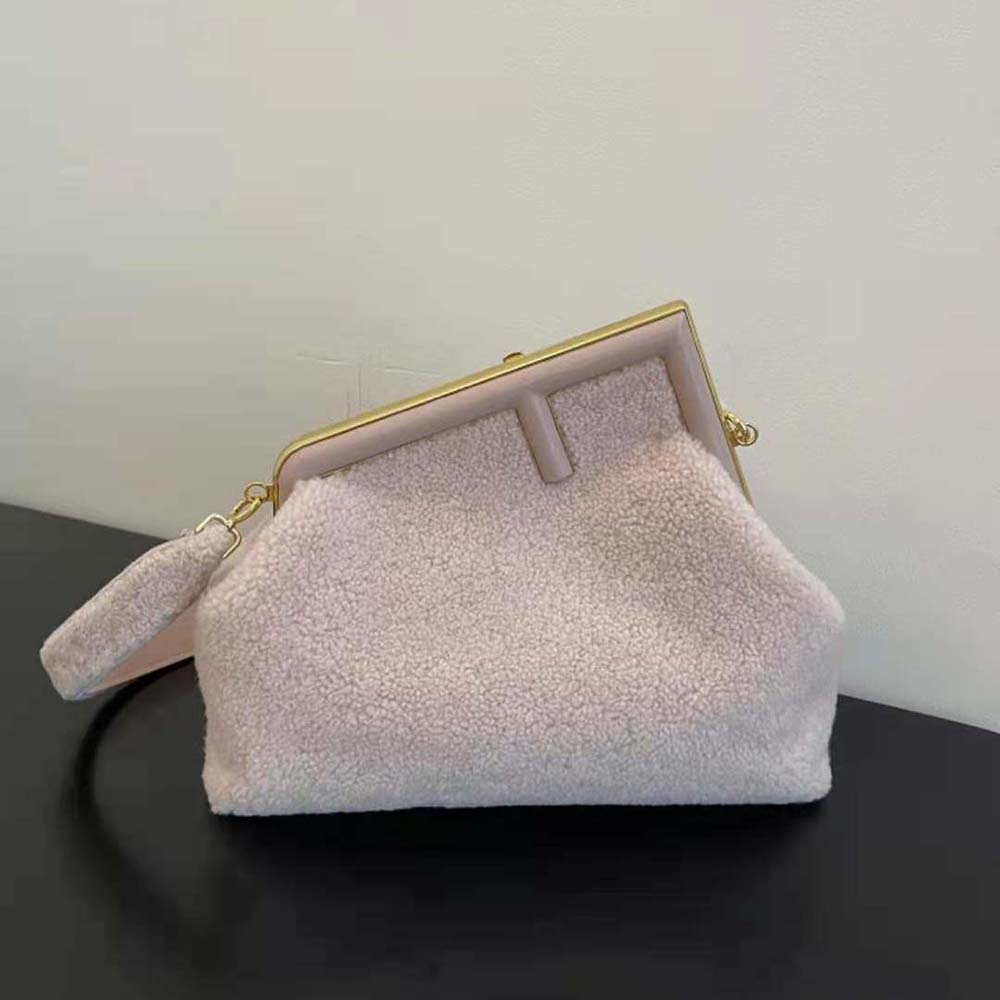 Fendi Women First Medium Pink Sheepskin Bag - image 2