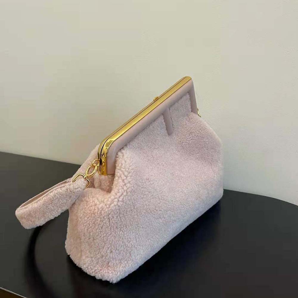 Fendi Women First Medium Pink Sheepskin Bag - image 4