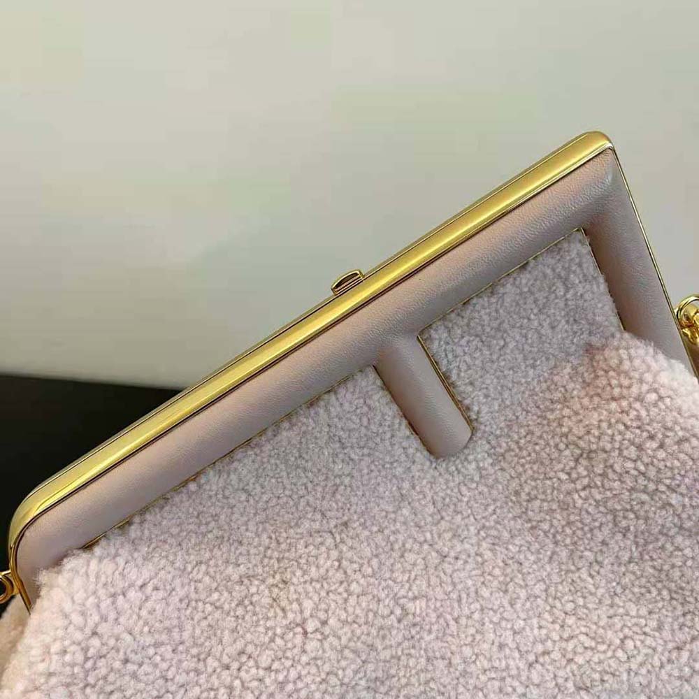 Fendi Women First Medium Pink Sheepskin Bag - image 6