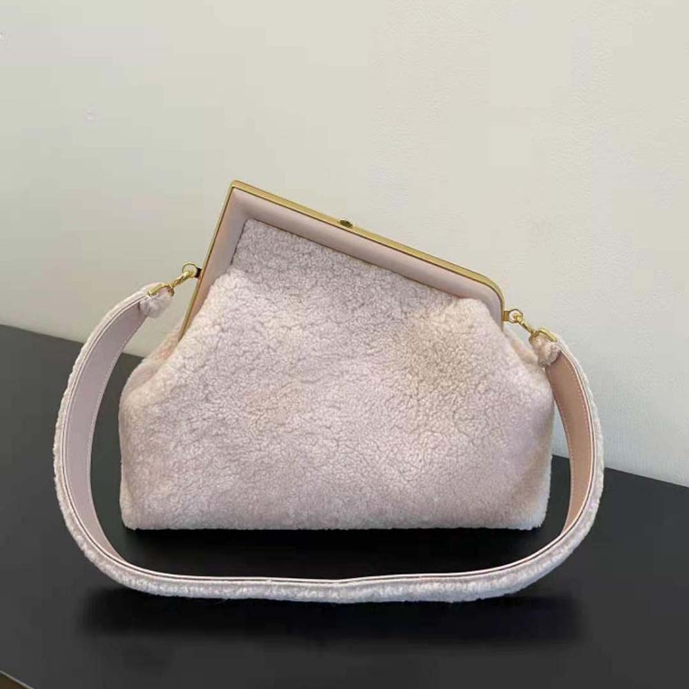 Fendi Women First Medium Pink Sheepskin Bag - image 3