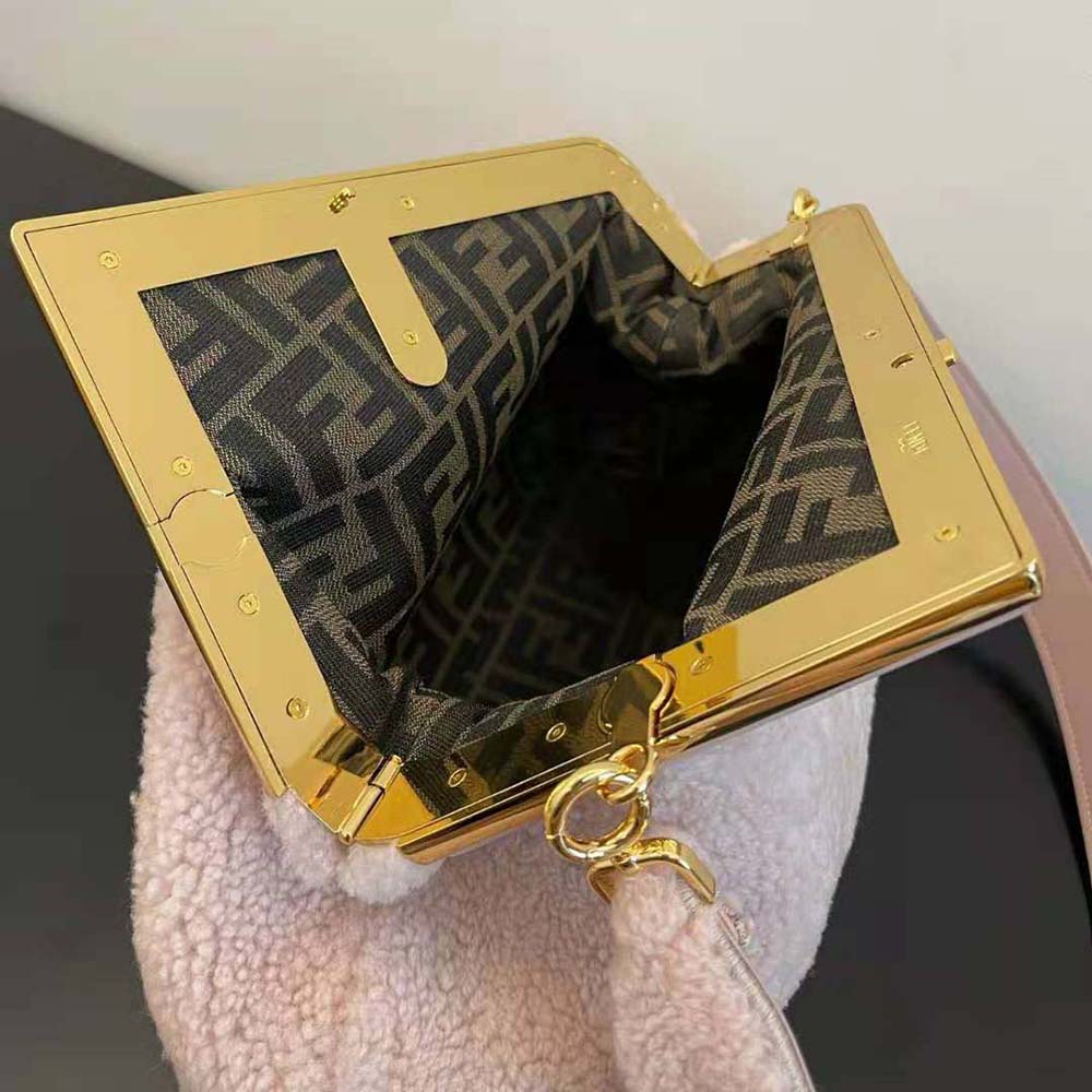 Fendi Women First Medium Pink Sheepskin Bag - image 7
