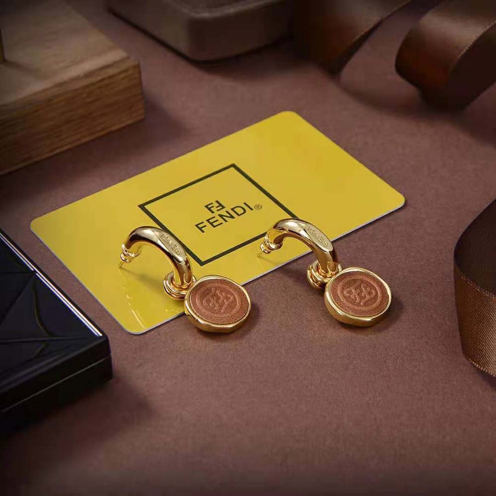 Fendi Women Karligraphy Earrings Gold-Colored - image 5