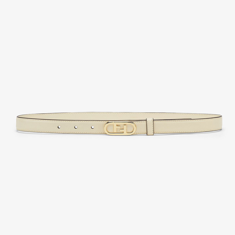 Front view of Fendi Women Narrow Belt with Loop and Fendi O Lock Stud Buckle