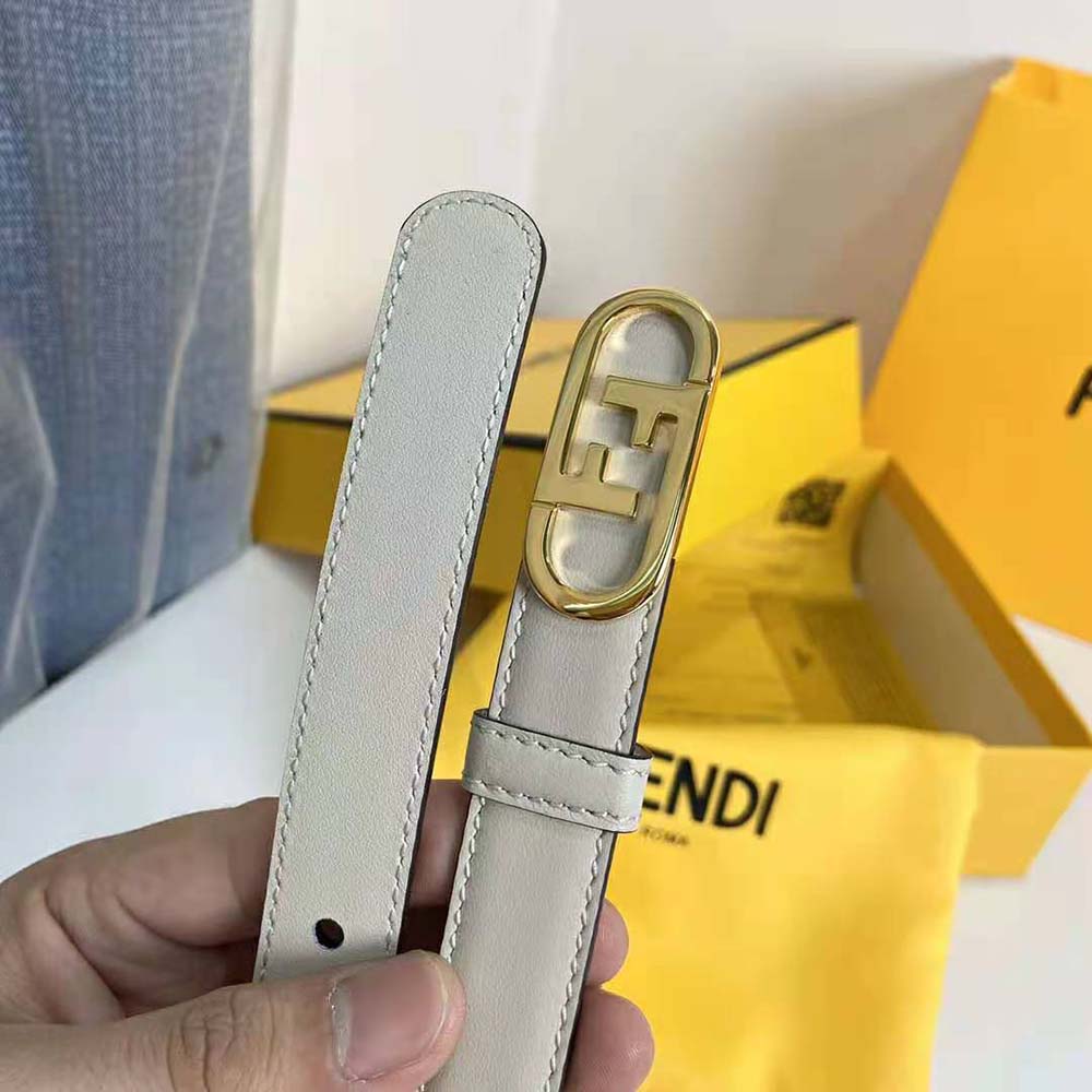 Fendi Women Narrow Belt with Loop and Fendi O Lock Stud Buckle - image 9