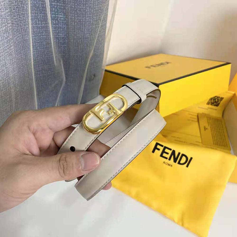 Fendi Women Narrow Belt with Loop and Fendi O Lock Stud Buckle - image 7