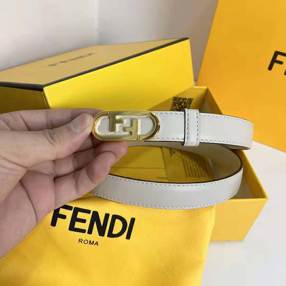 Fendi Women Narrow Belt with Loop and Fendi O Lock Stud Buckle - image 6