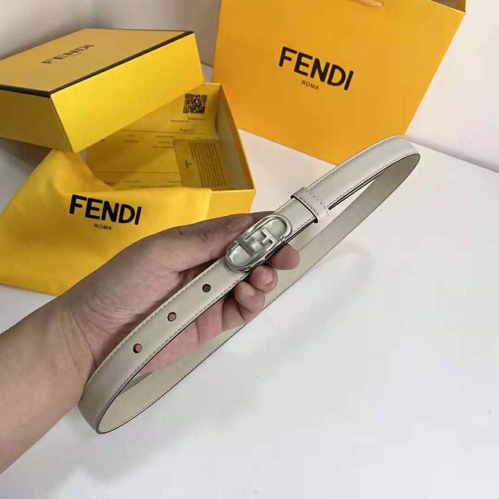 Fendi Women Narrow Belt with Loop and Fendi O Lock Stud Buckle - image 5