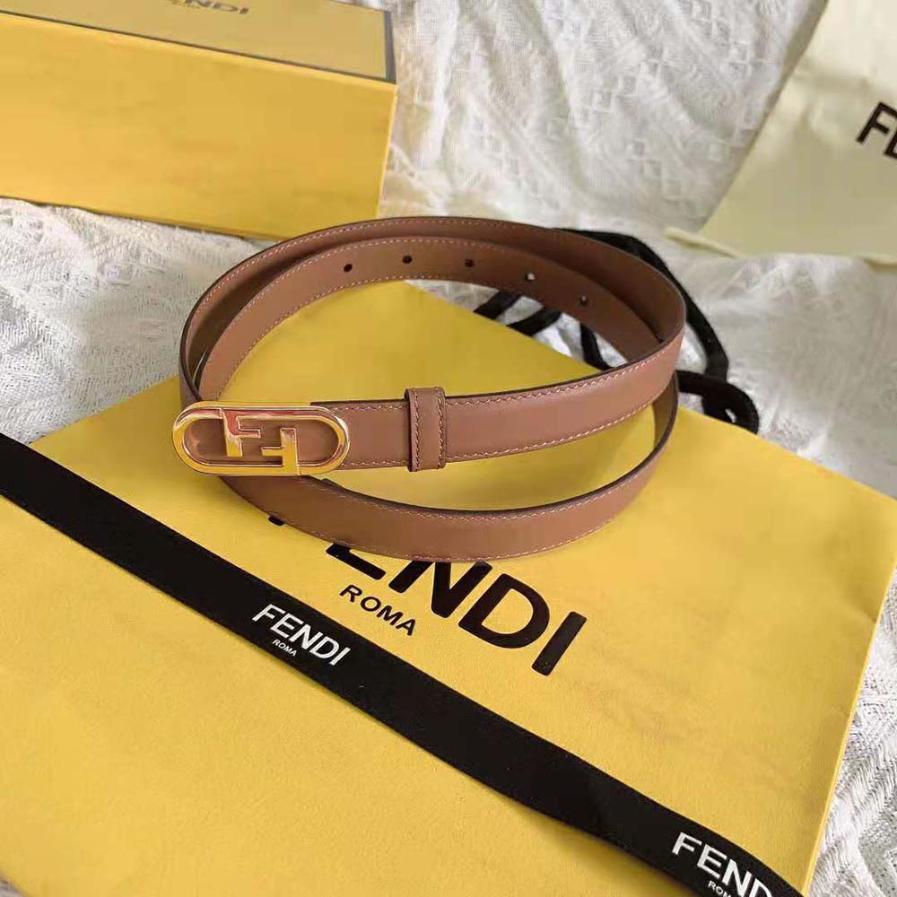Fendi Women Narrow Belt with Loop and Fendi OLock Stud Buckle - image 4