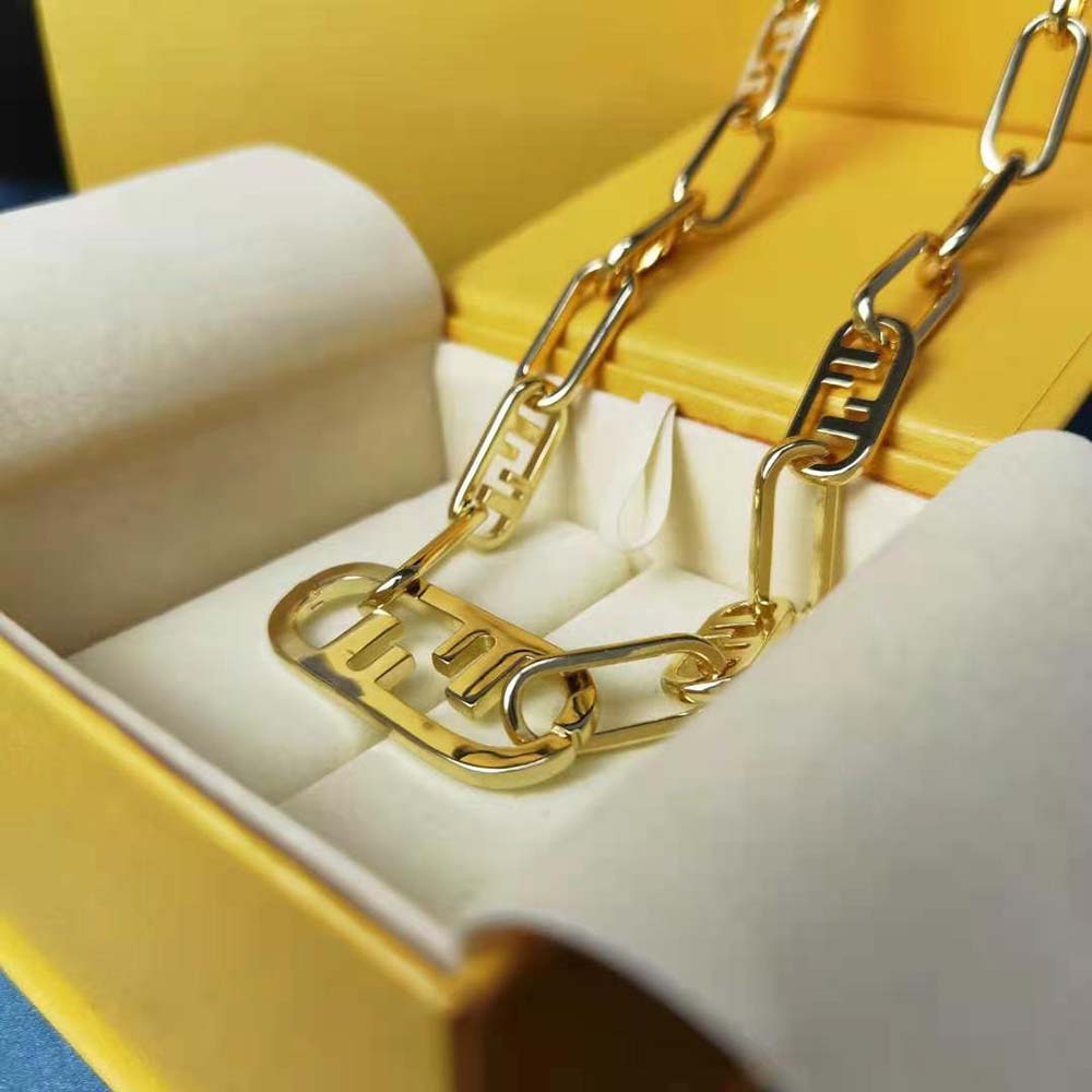Fendi Women Necklace with Fendi OLock Mesh and Oval Clip - image 6
