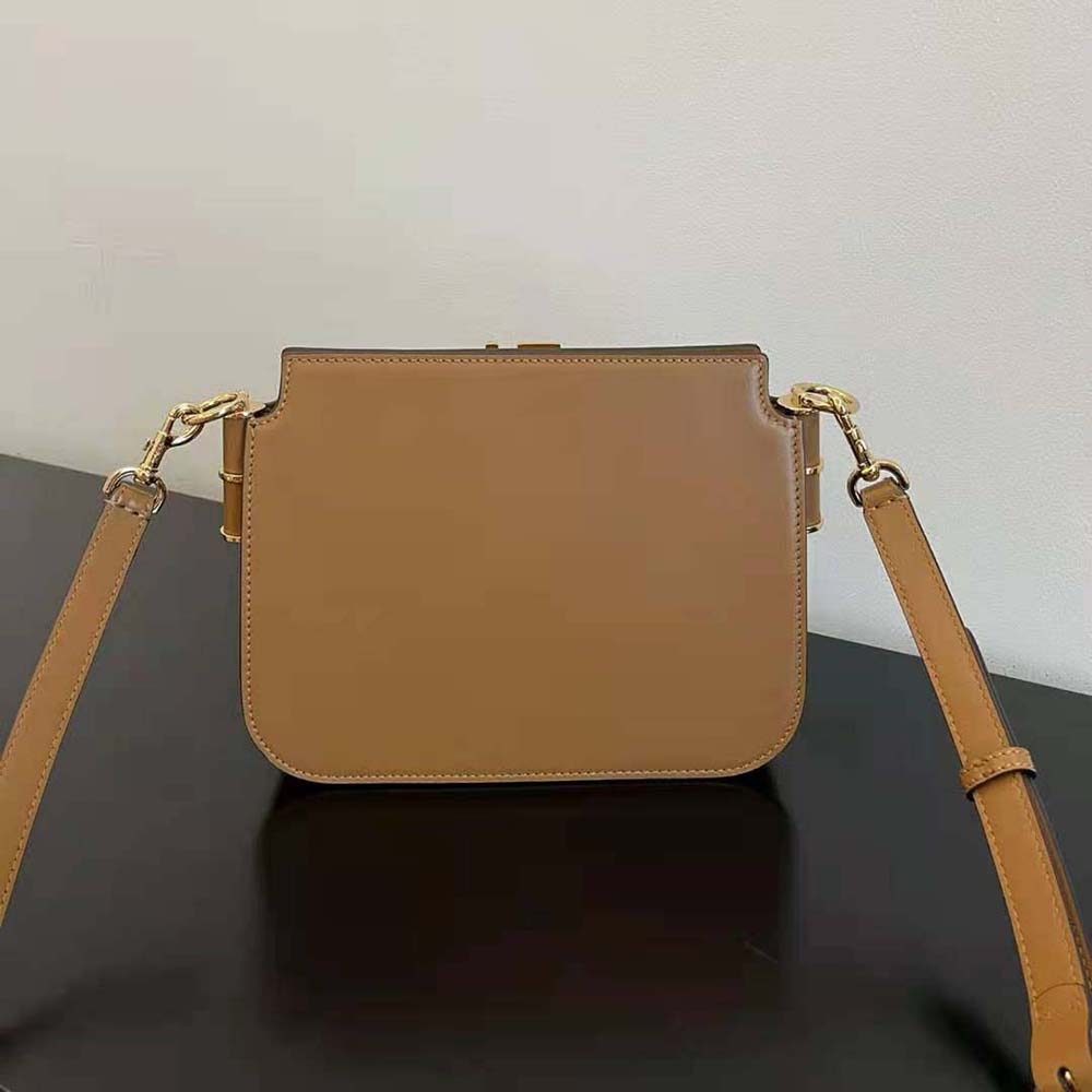 Fendi Women Touch Leather Bag with A Metal FF Clasp-Brown - image 3