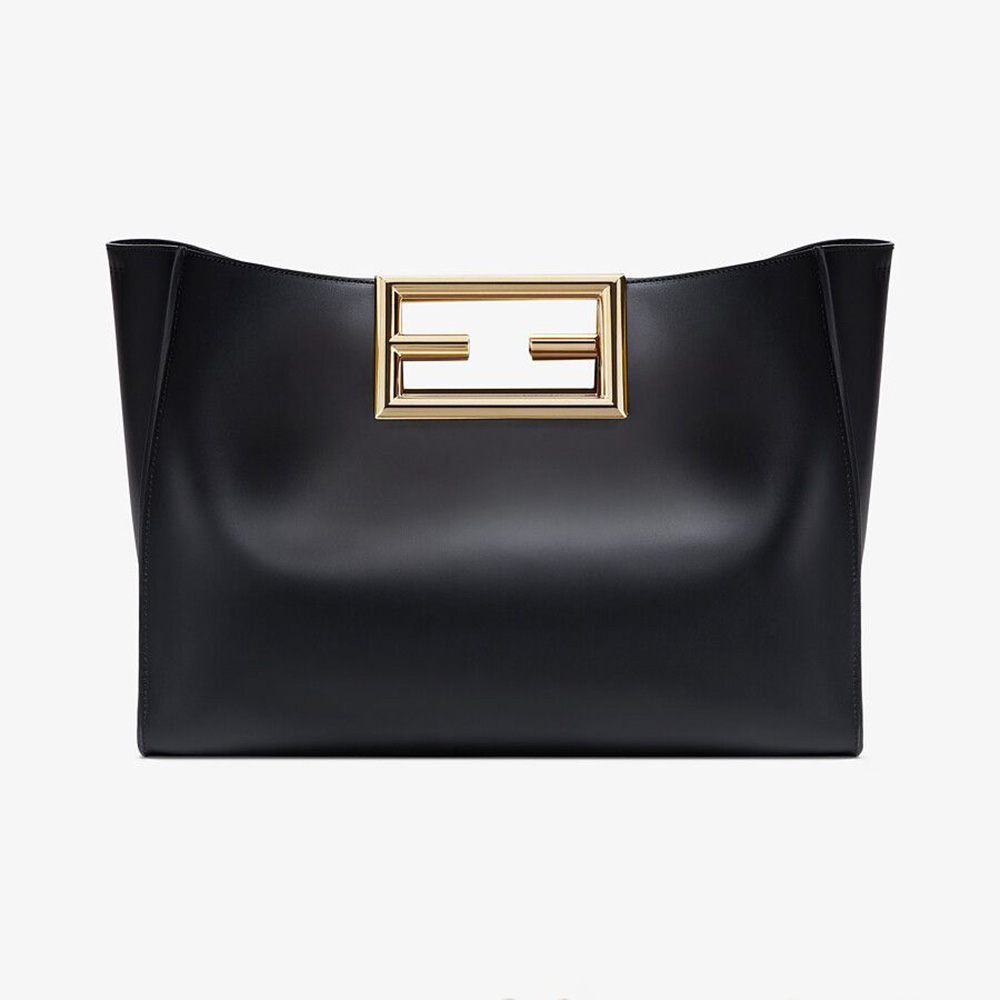 Fendi Women Way Medium Made of Camellia-Colored Leather Bag-Black - image 1
