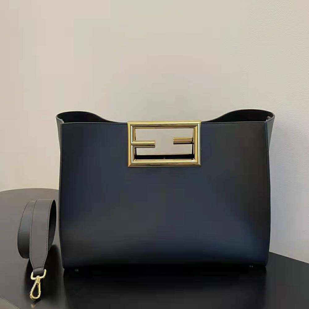 Fendi Women Way Medium Made of Camellia-Colored Leather Bag-Black - image 2