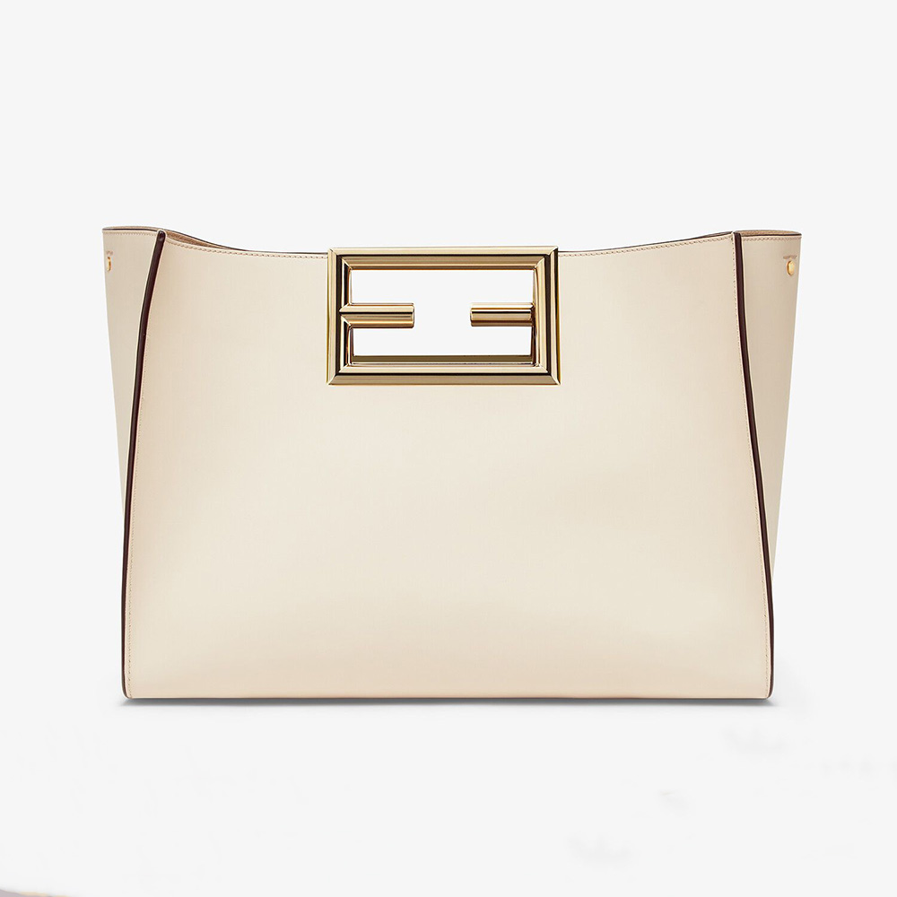 Fendi Women Way Medium Made of Camellia-Colored Leather Bag-White - image 1