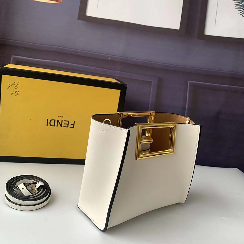 Fendi Women Way Small Made of Camellia-Colored Leather Bag-White - image 4