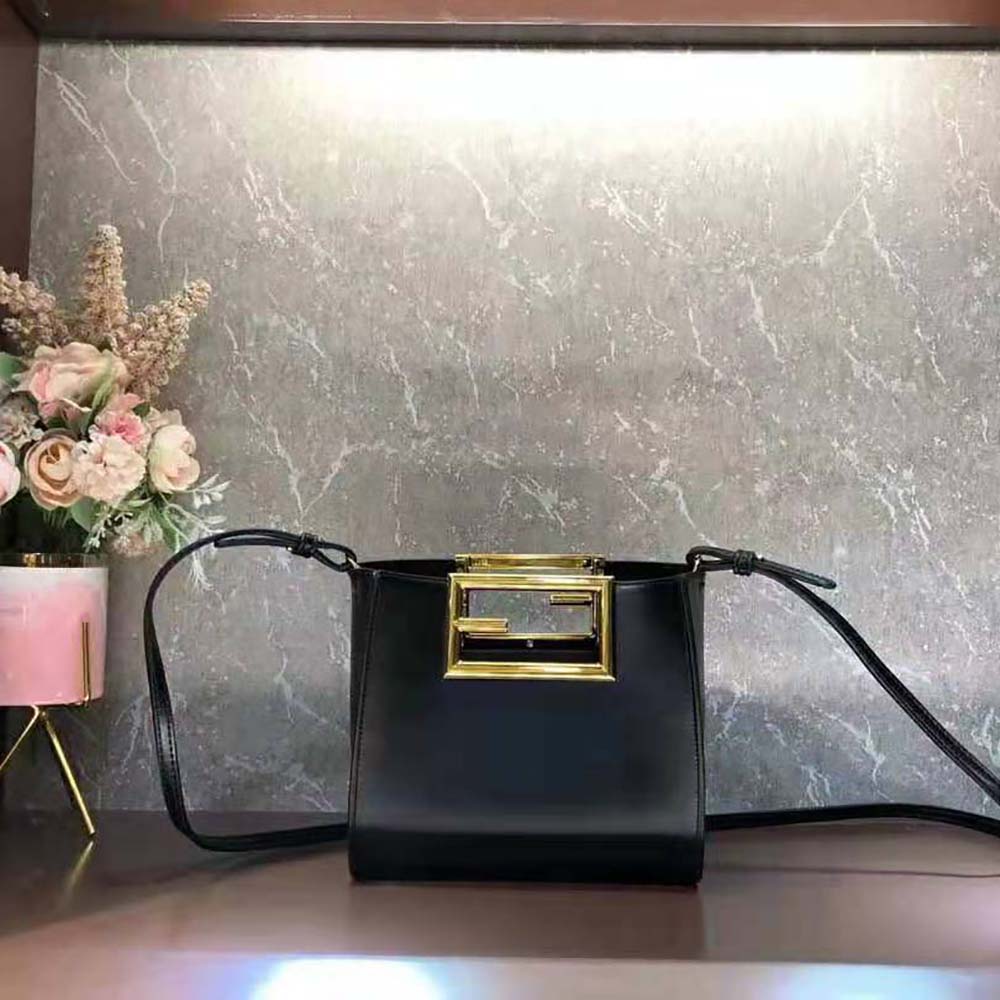 Fendi Women Way Small Made of Camellia-Colored Leather Bag-Black - image 2