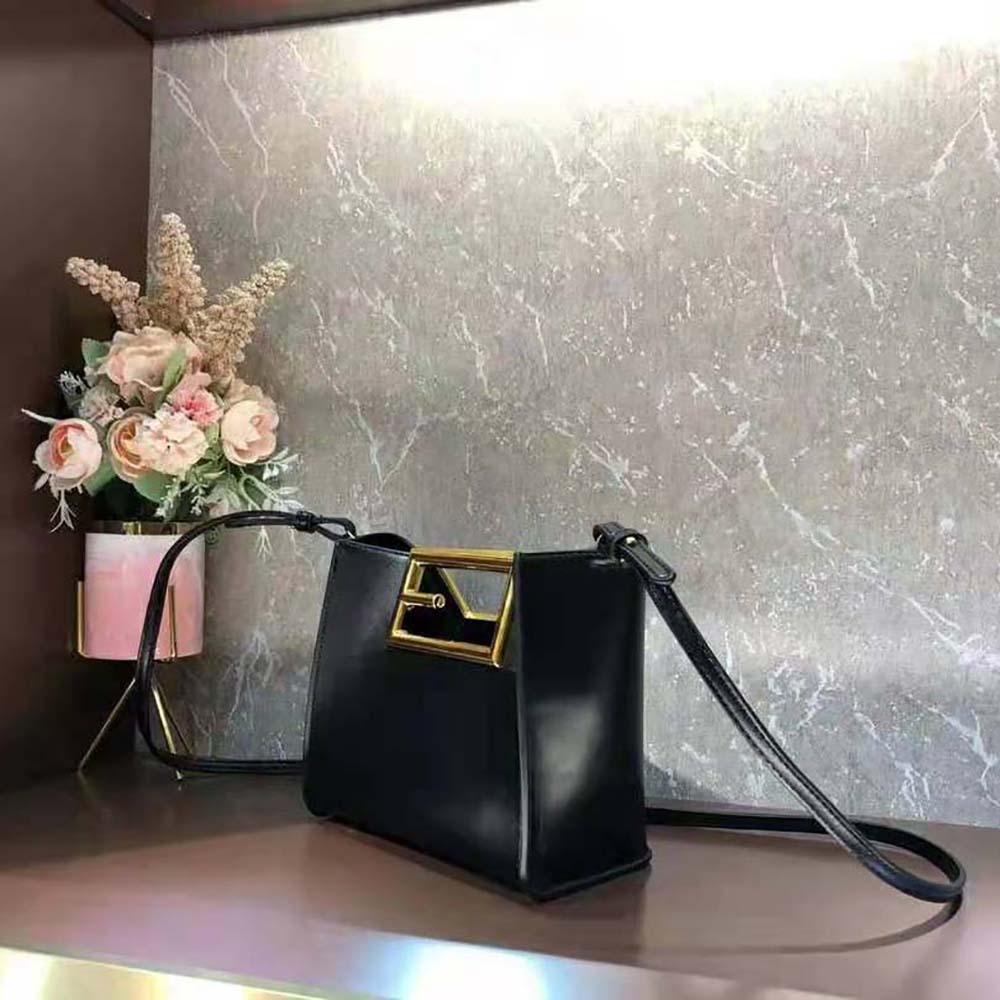 Fendi Women Way Small Made of Camellia-Colored Leather Bag-Black - image 4