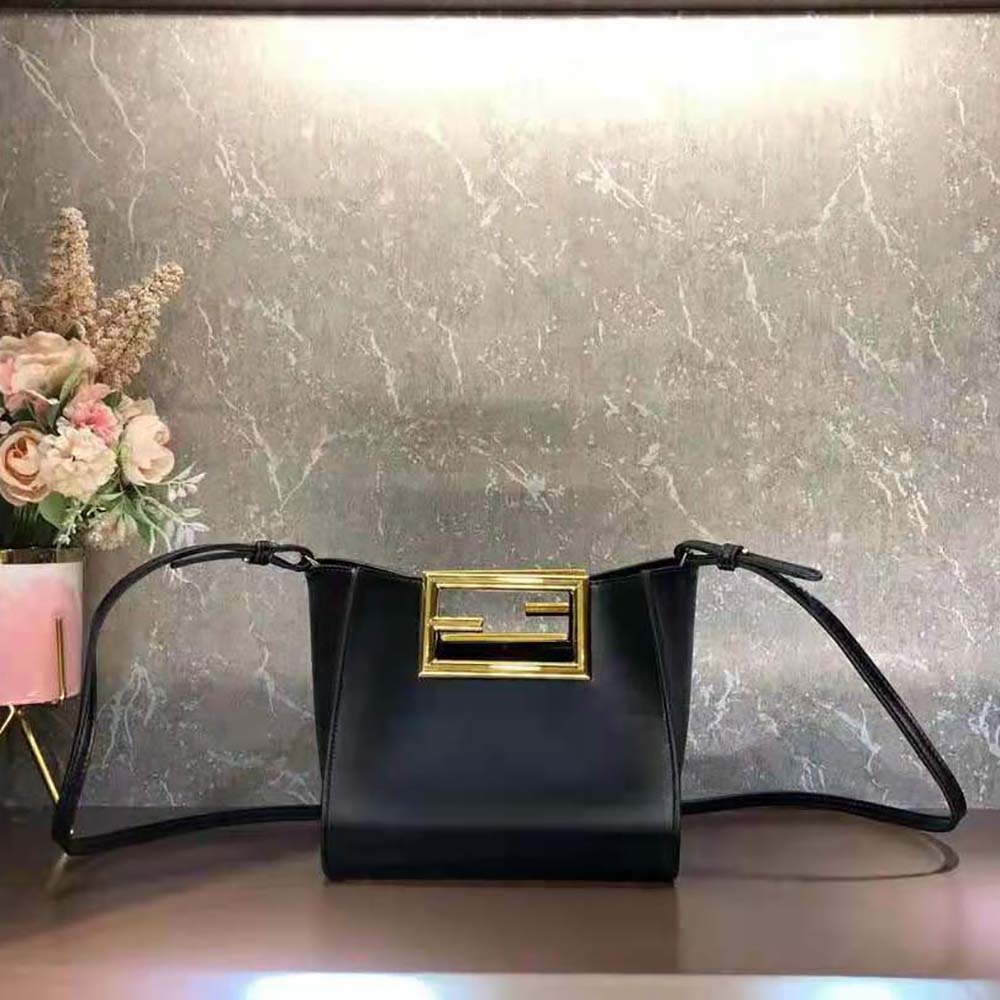 Fendi Women Way Small Made of Camellia-Colored Leather Bag-Black - image 3
