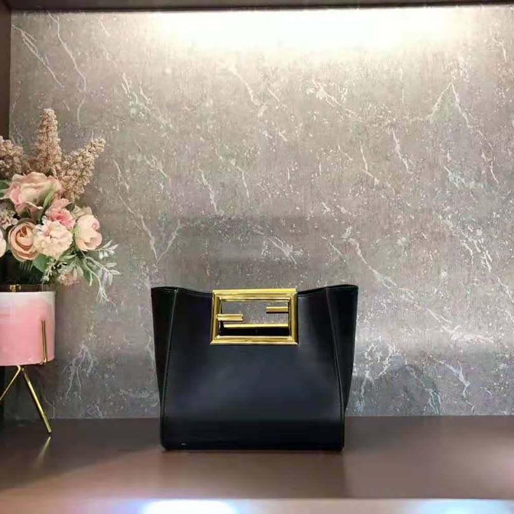 Fendi Women Way Small Made of Camellia-Colored Leather Bag-Black - image 6