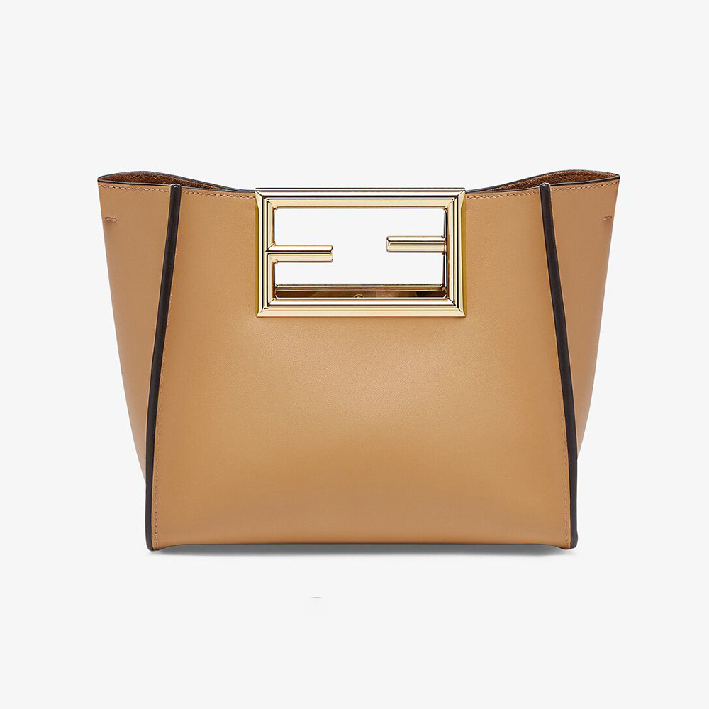 Fendi Women Way Small Made of Camellia-Colored Leather Bag-Brown - image 1