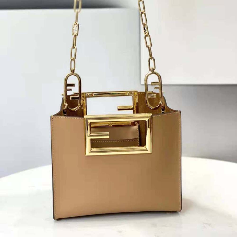 Fendi Women Way Small Made of Camellia-Colored Leather Bag-Brown - image 3