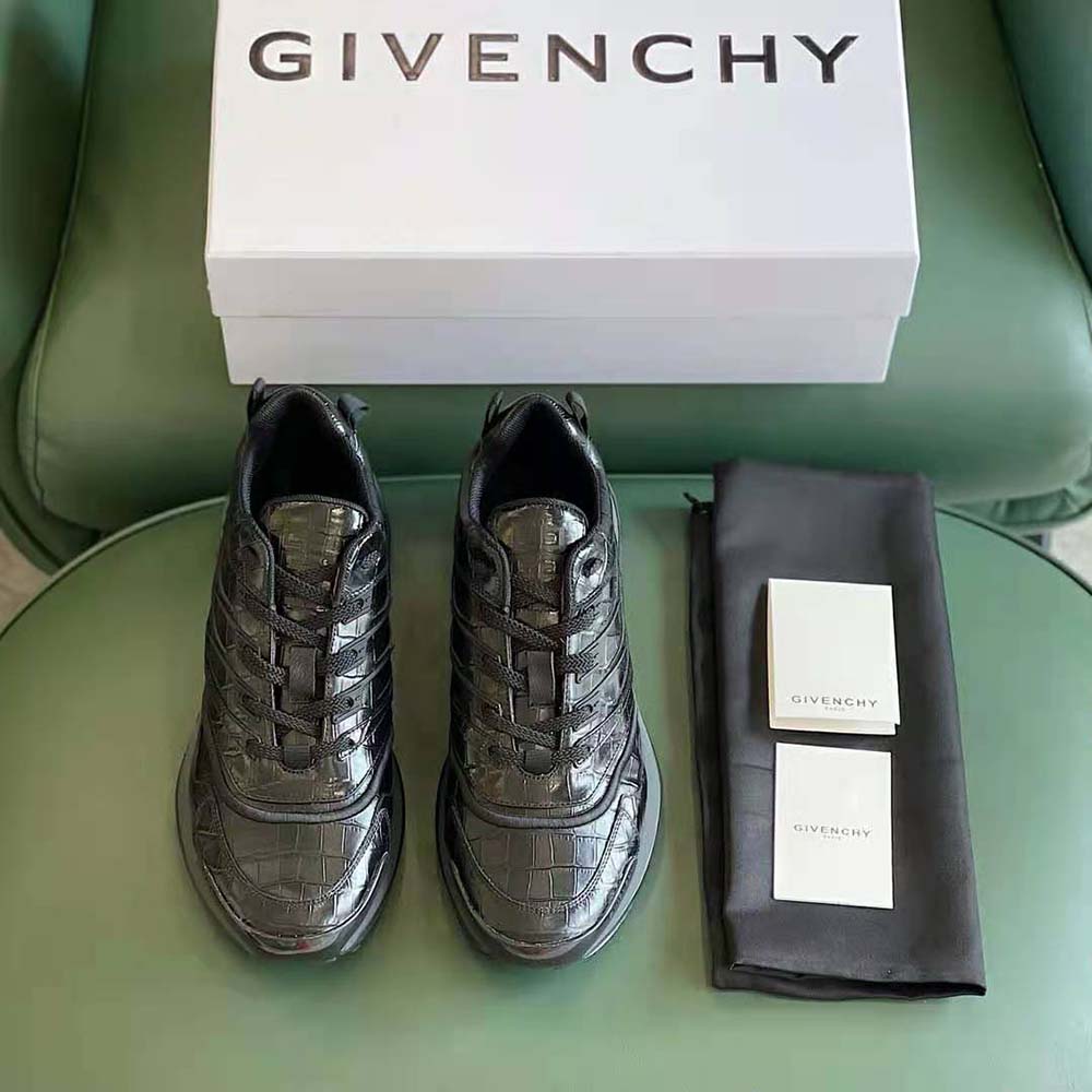 Close-up detail of crocodile texture on Givenchy Unisex Giv 1 Sneakers