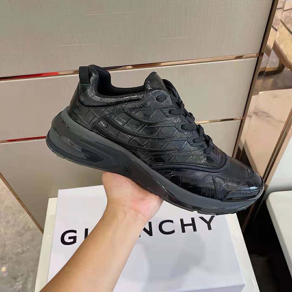 Givenchy Unisex Giv 1 Sneakers in Crocodile Effect Leather-Black - image 6