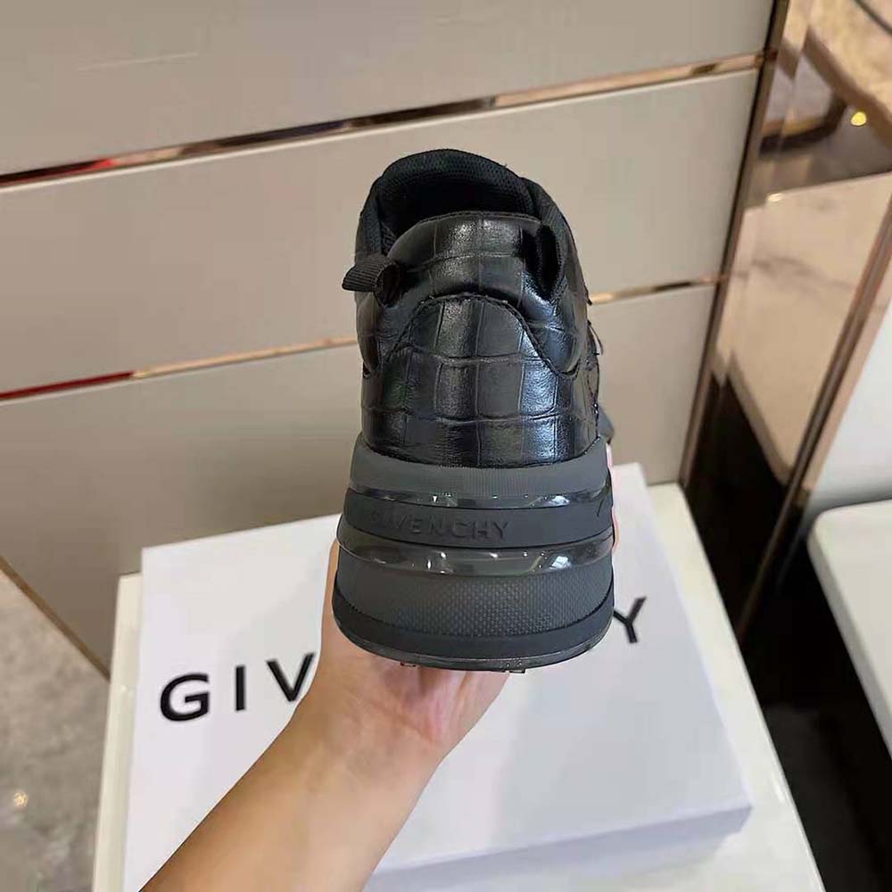 Givenchy Unisex Giv 1 Sneakers in Crocodile Effect Leather-Black - image 7