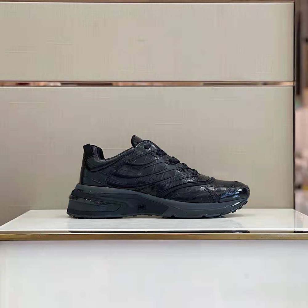 Givenchy Unisex Giv 1 Sneakers in Crocodile Effect Leather-Black - image 4
