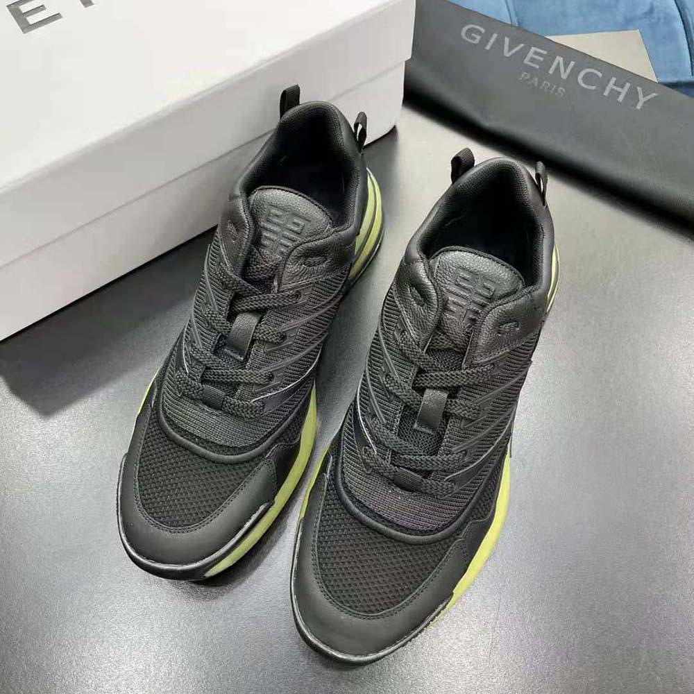Top angle showcasing mesh and leather texture on Givenchy Unisex Giv 1 Sneakers