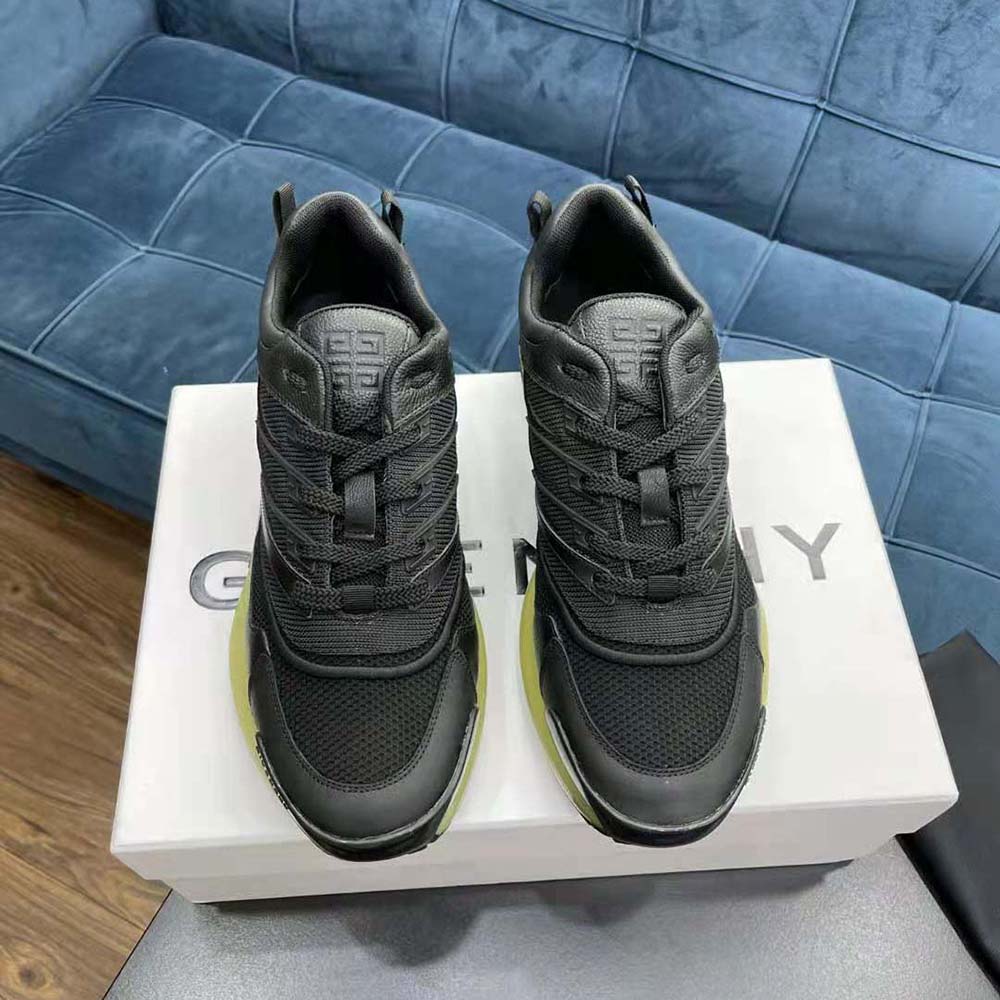 Givenchy Unisex Giv 1 Sneakers in Leather and Mesh-Black - image 4