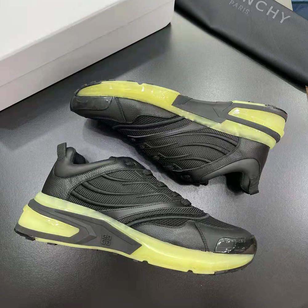 Givenchy Unisex Giv 1 Sneakers in Leather and Mesh-Black - image 6