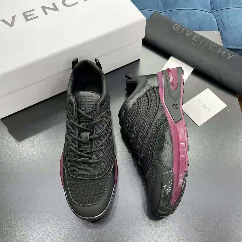 Givenchy Unisex Giv 1 Sneakers in Leather and Mesh-Purple - image 5