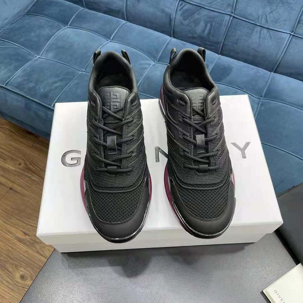 Givenchy Unisex Giv 1 Sneakers in Leather and Mesh-Purple - image 4