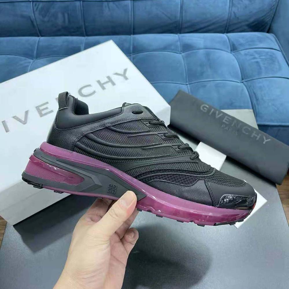Givenchy Unisex Giv 1 Sneakers in Leather and Mesh-Purple - image 8