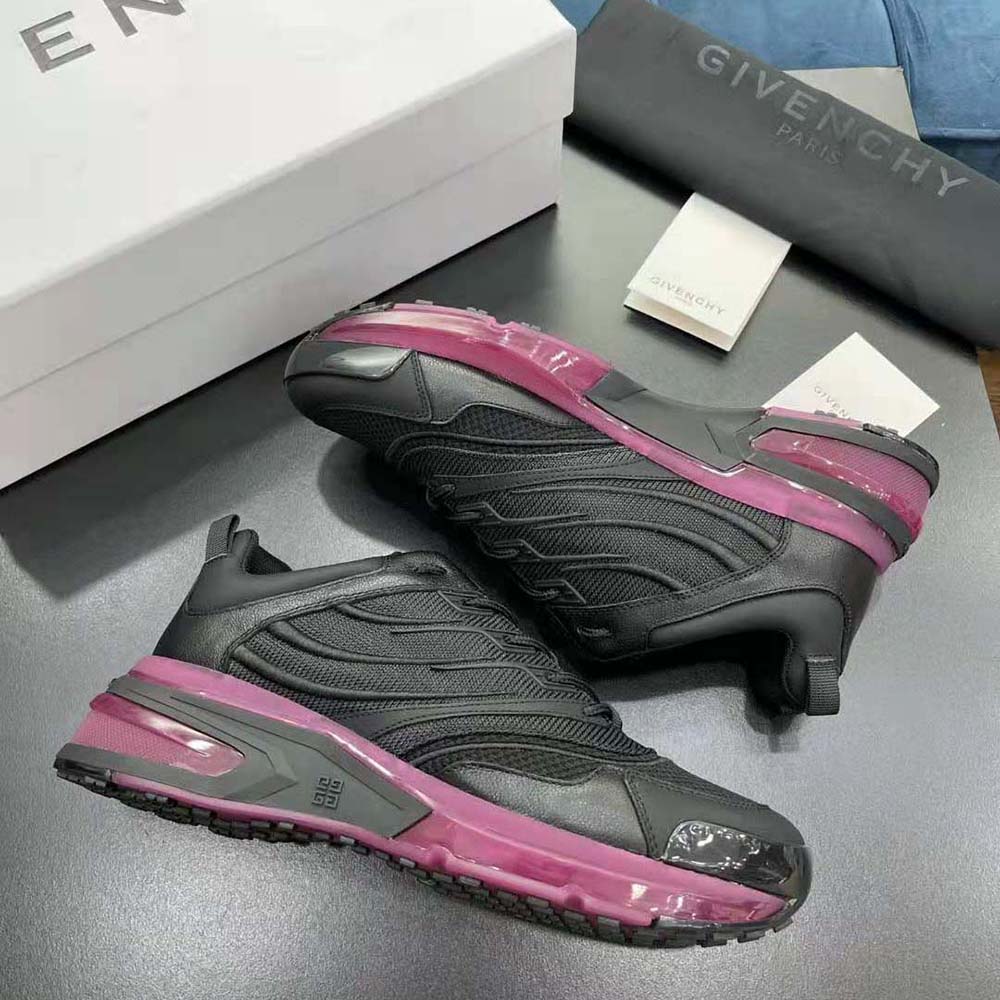 Givenchy Unisex Giv 1 Sneakers in Leather and Mesh-Purple - image 6