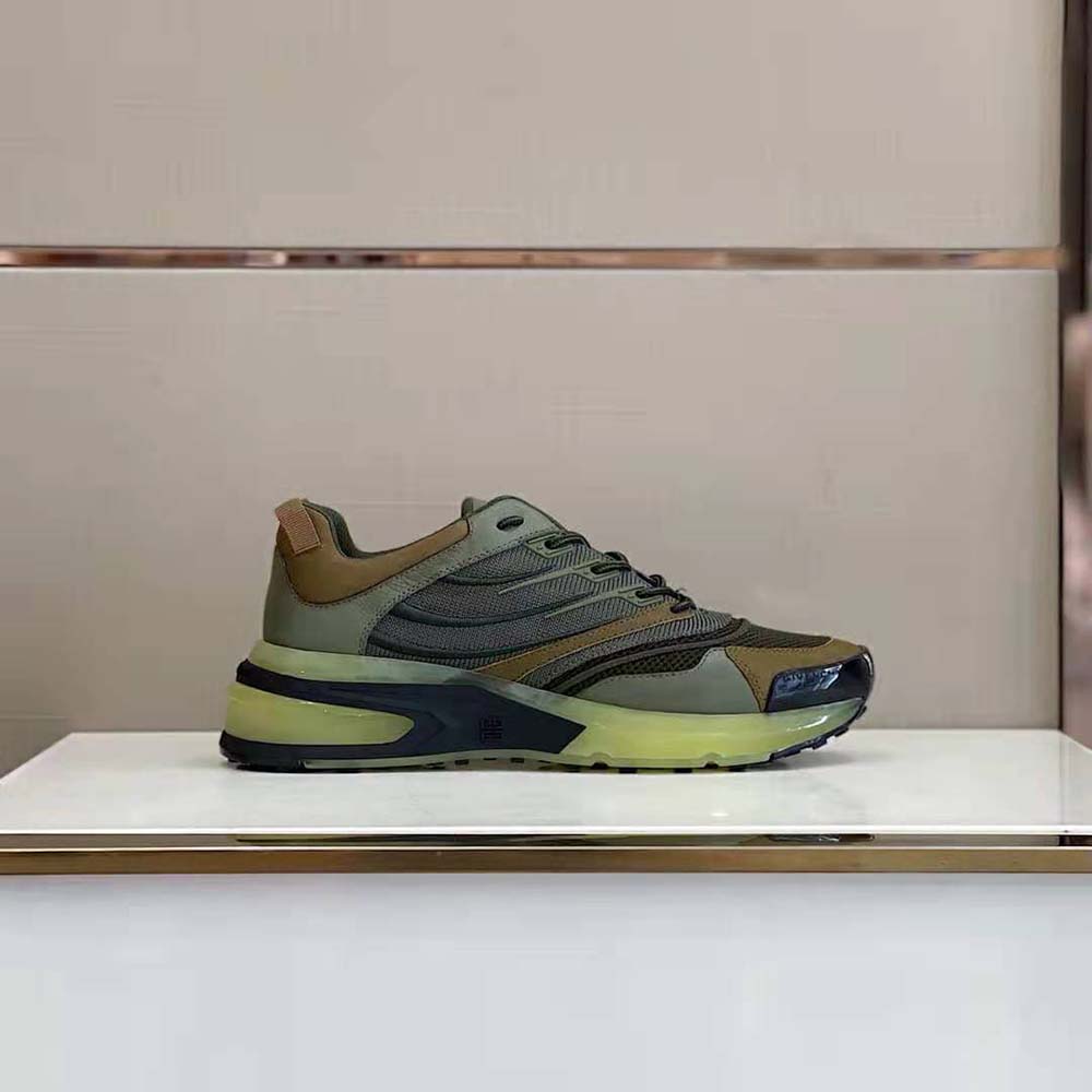 Givenchy Unisex Giv 1 Sneakers in Leather and Mesh-Green - image 4