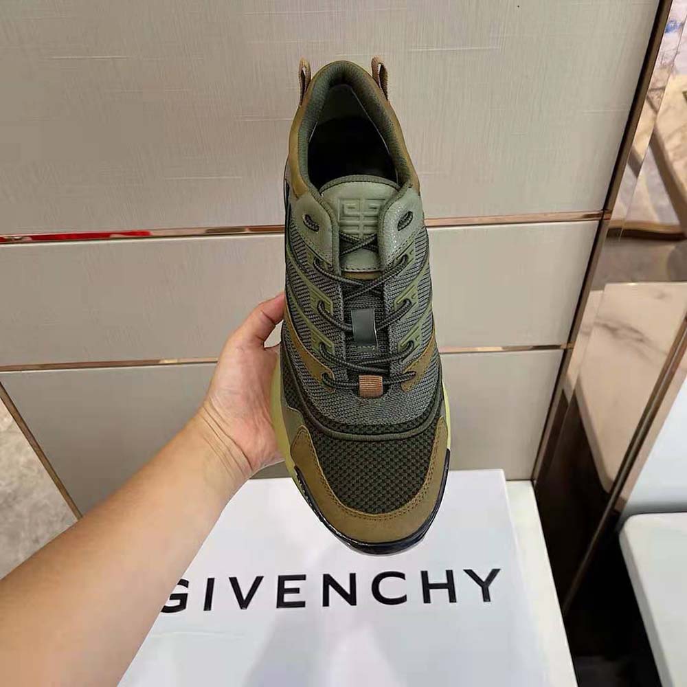 Givenchy Unisex Giv 1 Sneakers in Leather and Mesh-Green - image 6