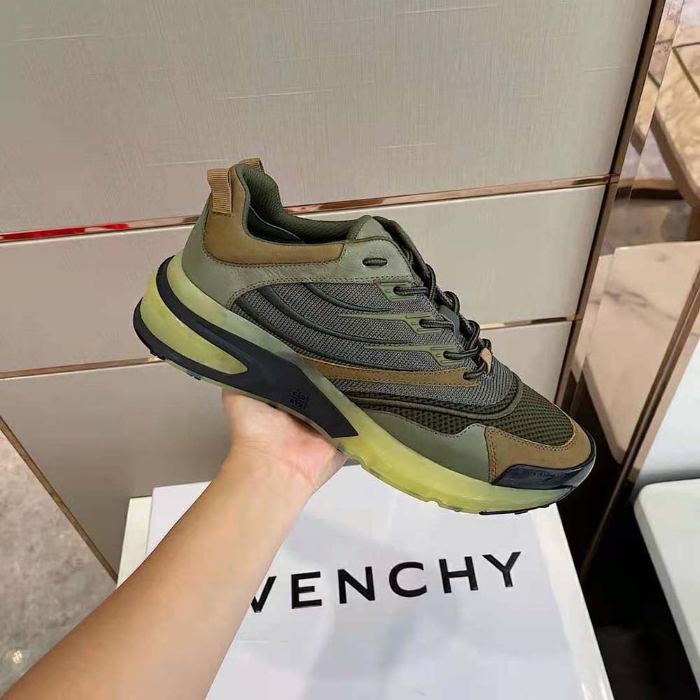 Givenchy Unisex Giv 1 Sneakers in Leather and Mesh-Green - image 5