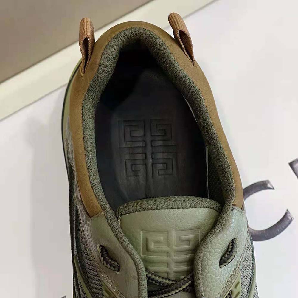 Givenchy Unisex Giv 1 Sneakers in Leather and Mesh-Green - image 9