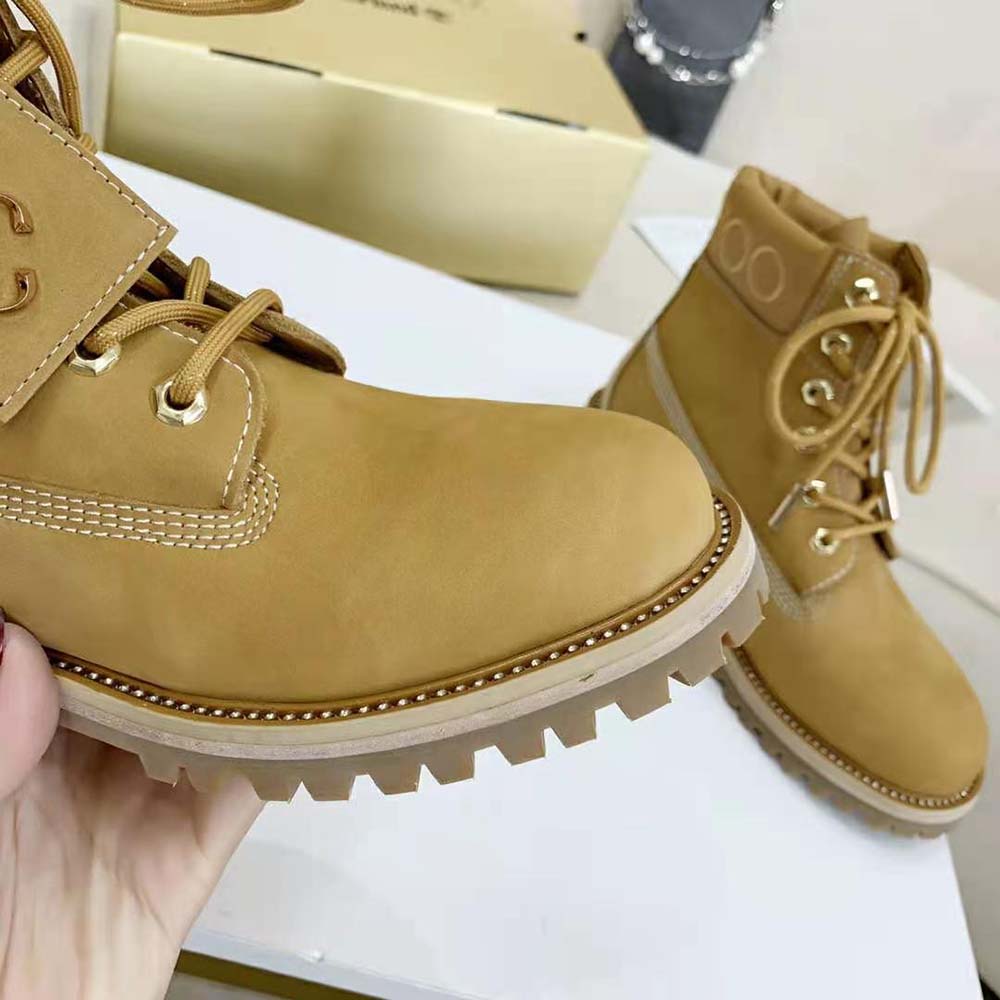 Jimmy Choo Women JC X Timberland/F Wheat Nubuck Leather Boots with Gold Glitter - image 8