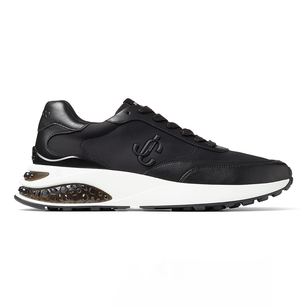 Side view of Jimmy Choo Women Memphis Lace UP/M black trainers