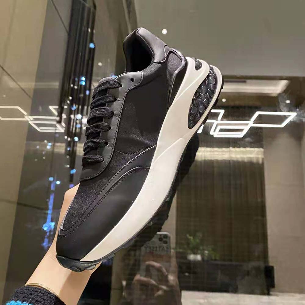 Jimmy Choo Women Memphis Lace UP/M Black Neoprene and Leather Low-Top Trainers - image 8