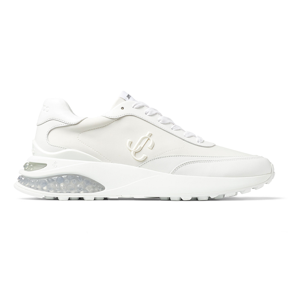 Front angle of Jimmy Choo Women Memphis Lace UP/M white trainers