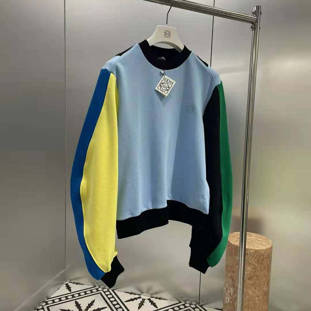 Side profile showing relaxed fit of Loewe Women Circular Sleeve Sweatshirt