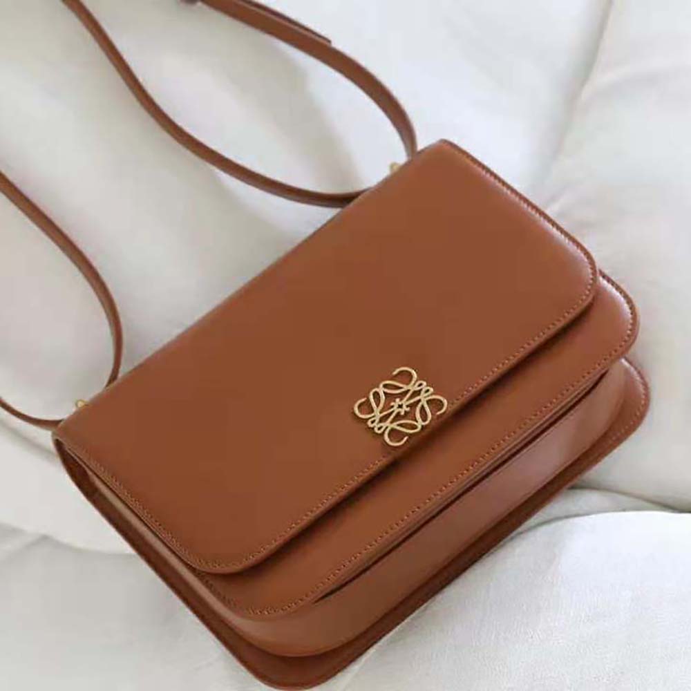 Loewe Women Goya Bag in Silk Calfskin-Brown - image 4
